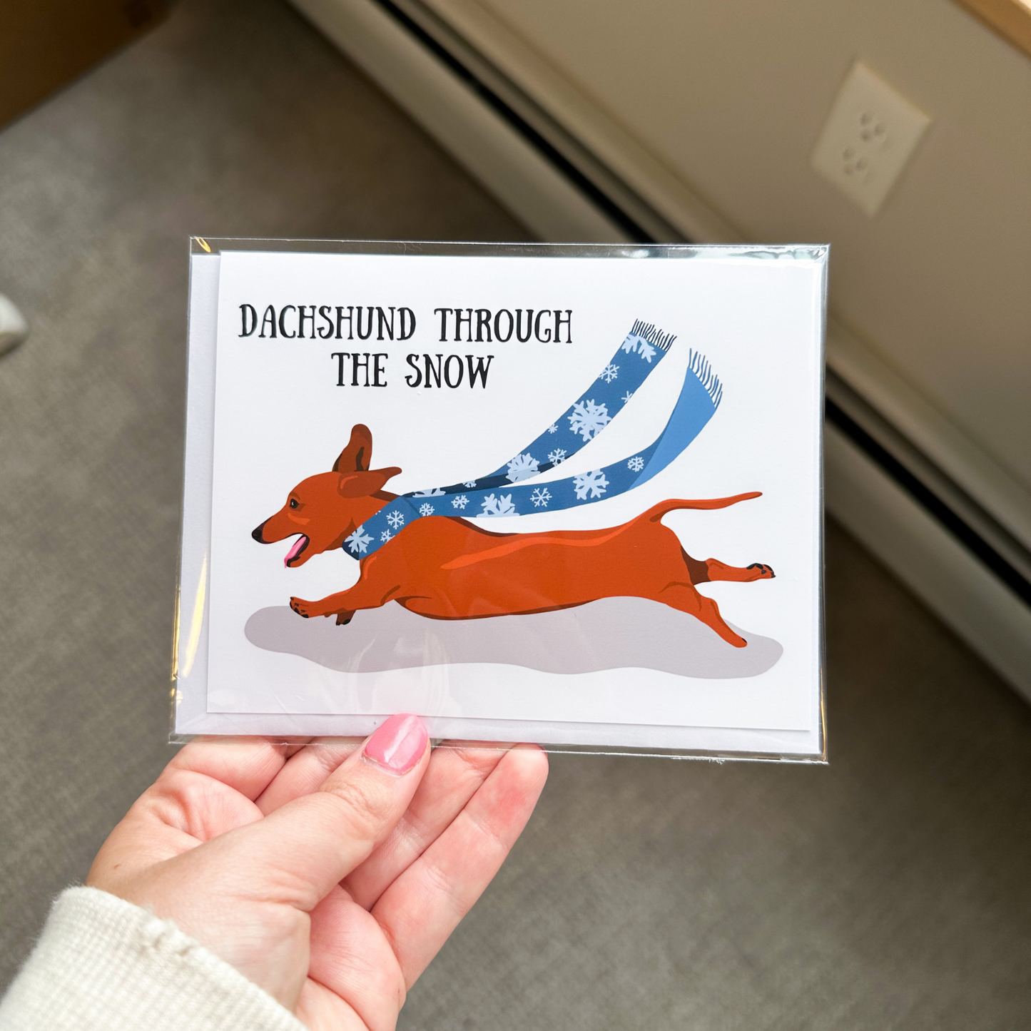 Dachshund Through The Snow Holiday Card