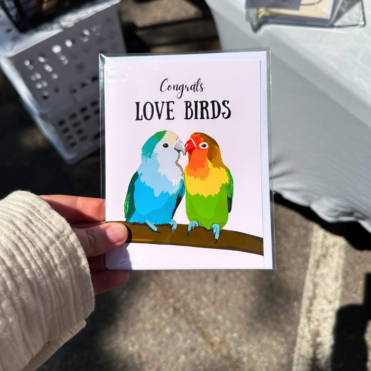 Congrats Love Birds Wedding Card
