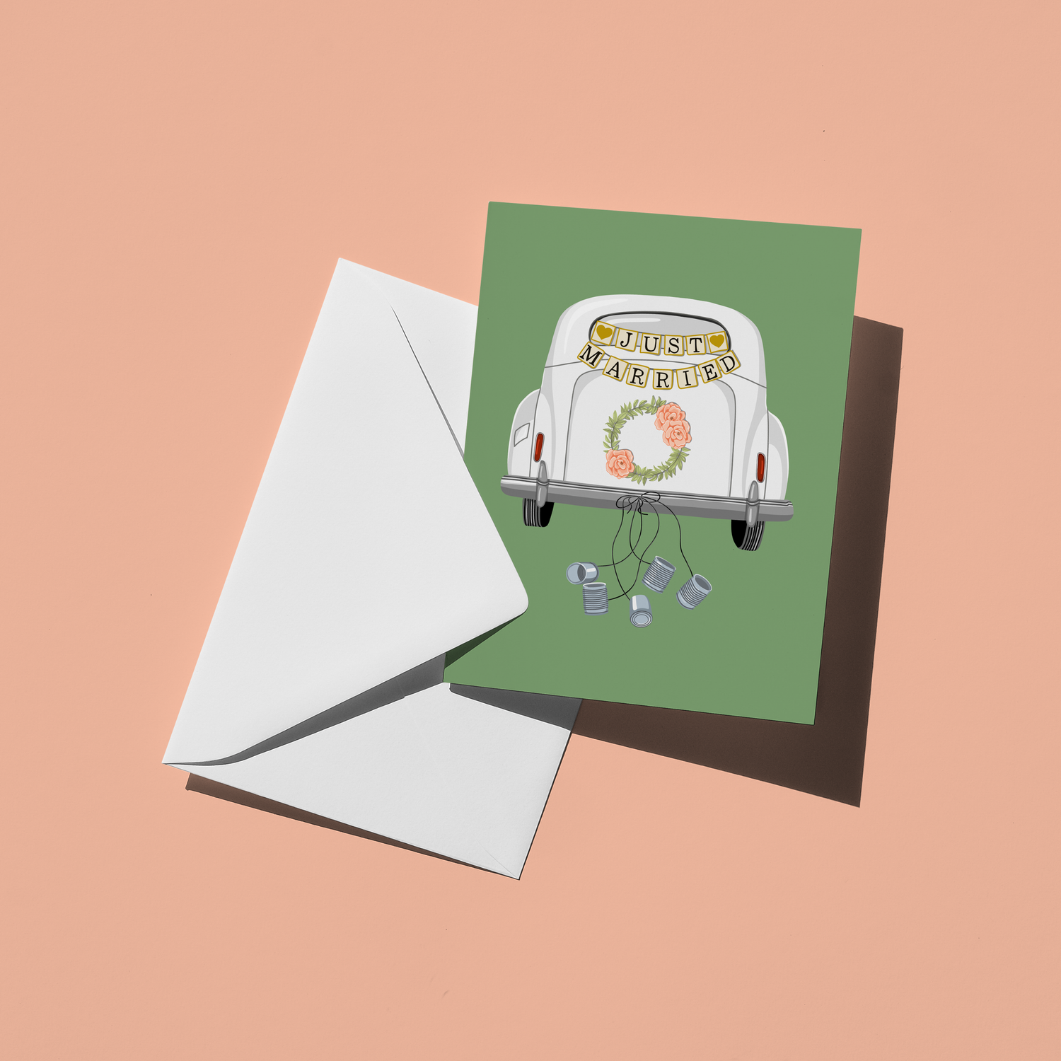 Just Married Wedding Greeting Card