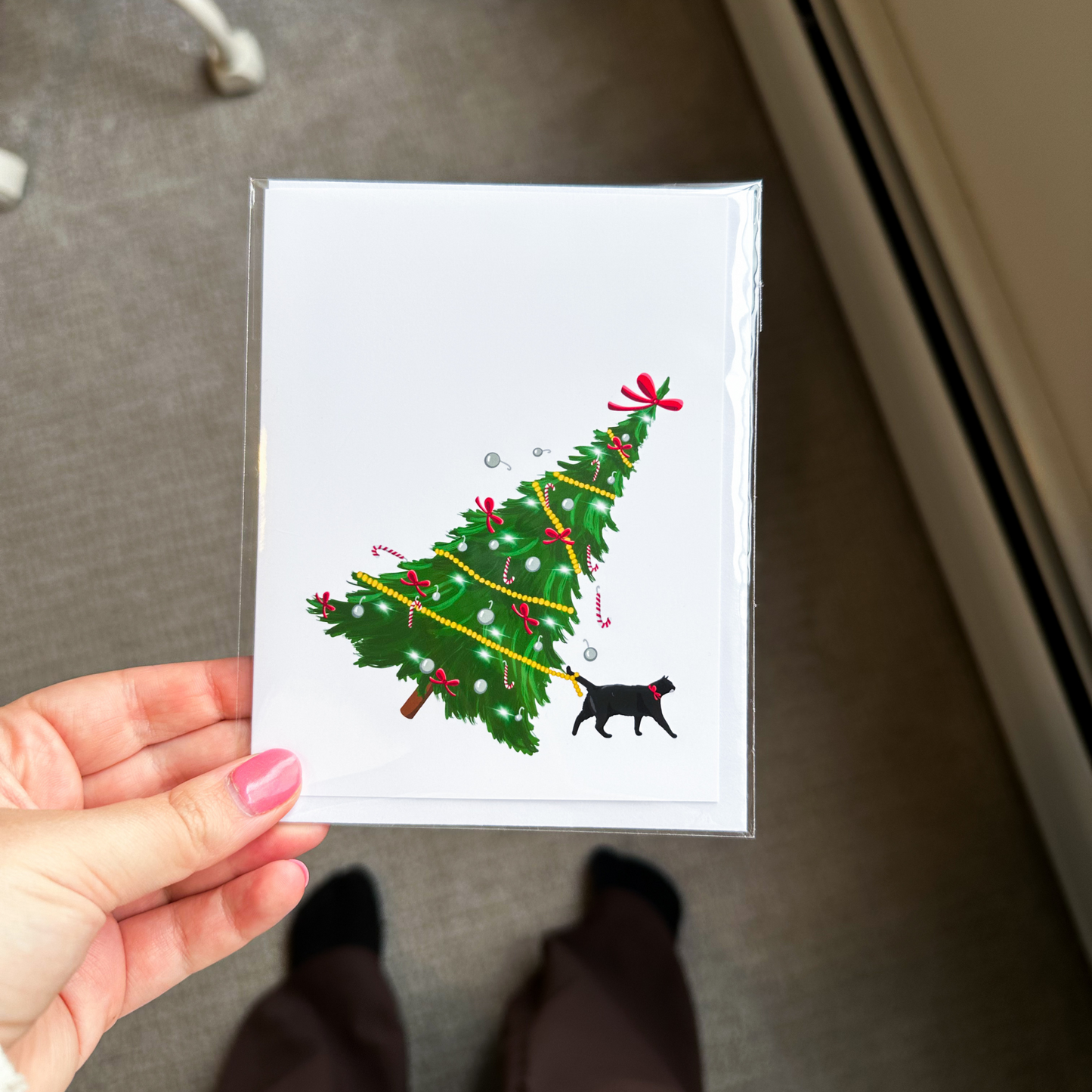 Christmas Cat Holiday Card | Funny Cat