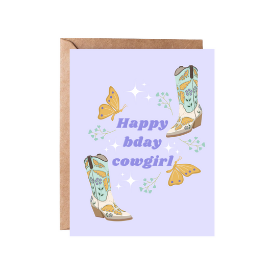 Happy Birthday Cowgirl Card | Western Birthday Card