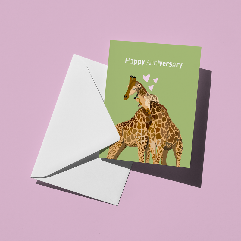 Giraffe Anniversary Card