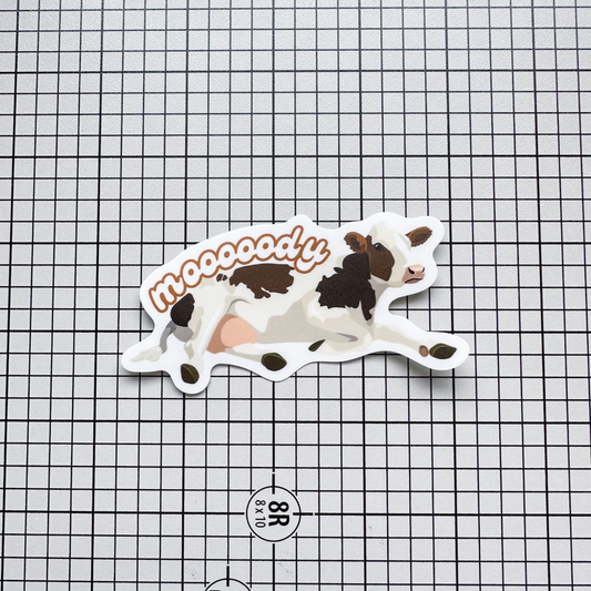 Moody Cow Sticker