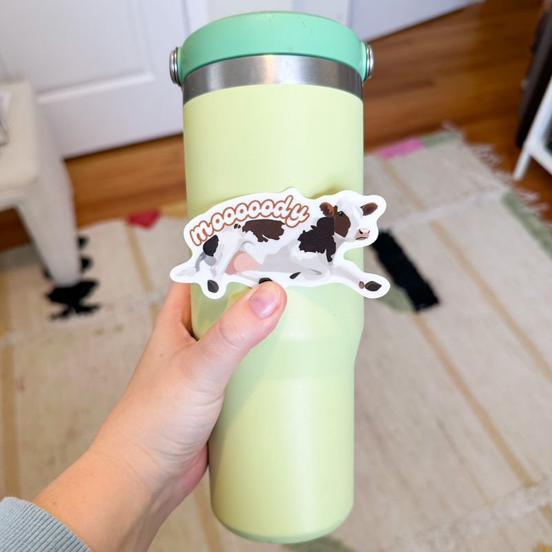 Moody Cow Sticker