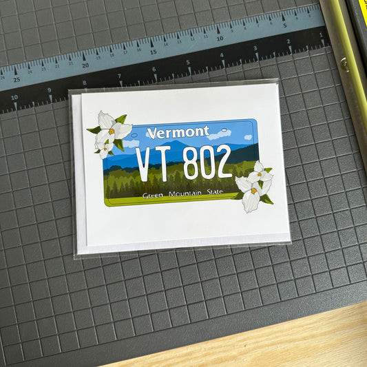 Vermont License Plate Greeting Card