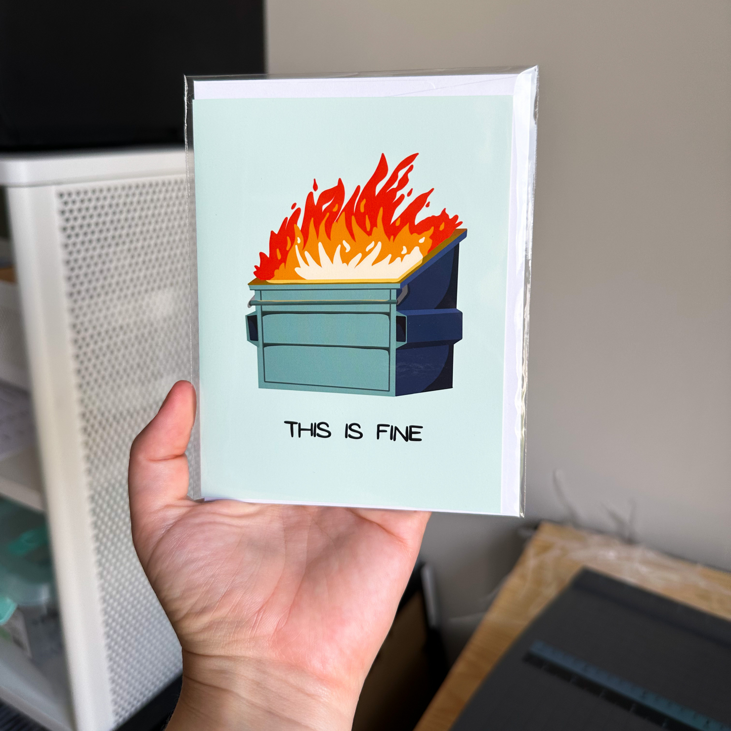 This is Fine Greeting Card | Dumpster Fire Card