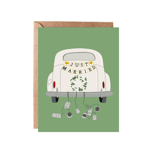 Just Married Wedding Greeting Card