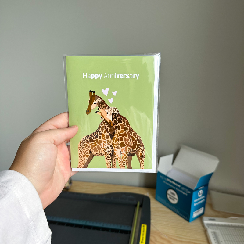 Giraffe Anniversary Card