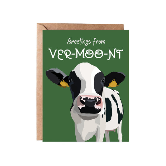 Greetings From Ver-moo-nt Card