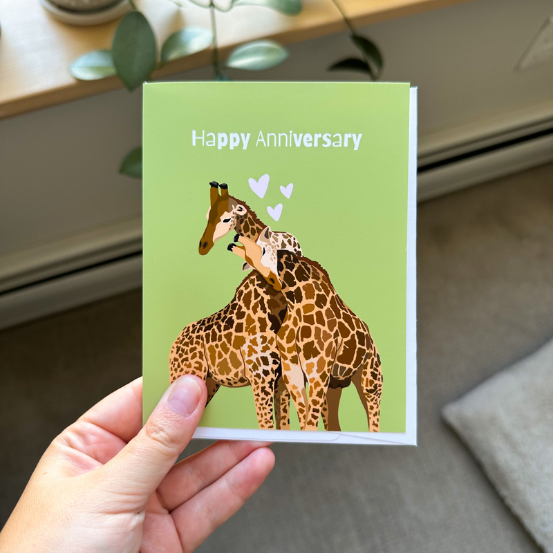 Giraffe Anniversary Card