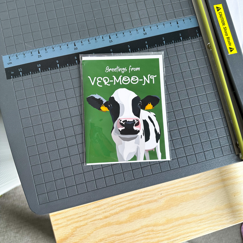 Greetings From Ver-moo-nt Card