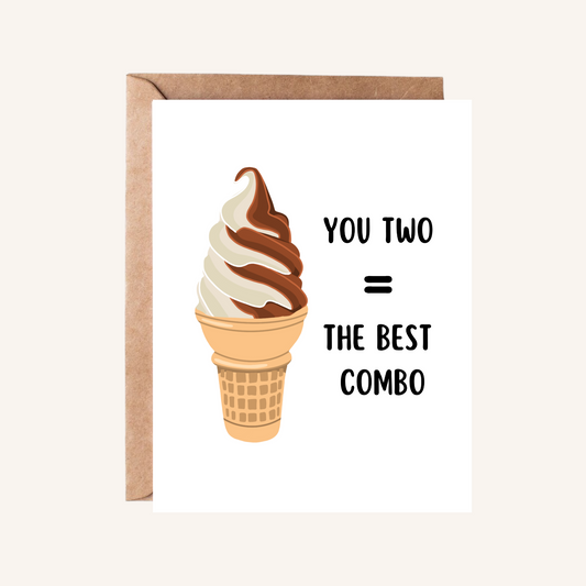 You Two Are the Best Combo Wedding Card