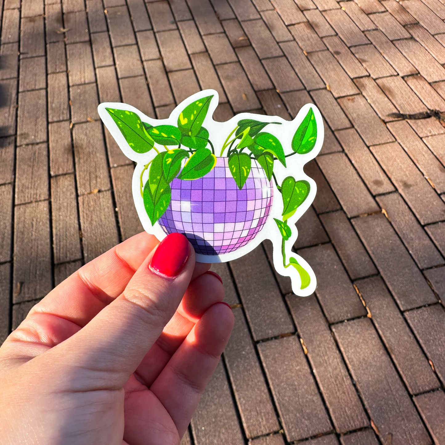 Disco Ball Plant Sticker