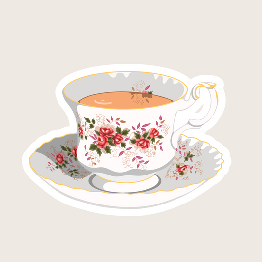 Vintage Tea Cup Sticker