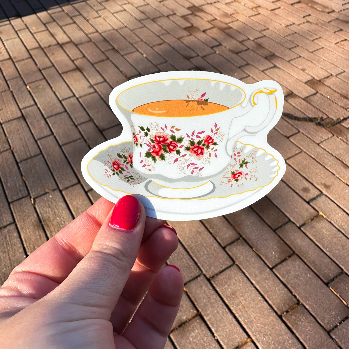 Vintage Tea Cup Sticker