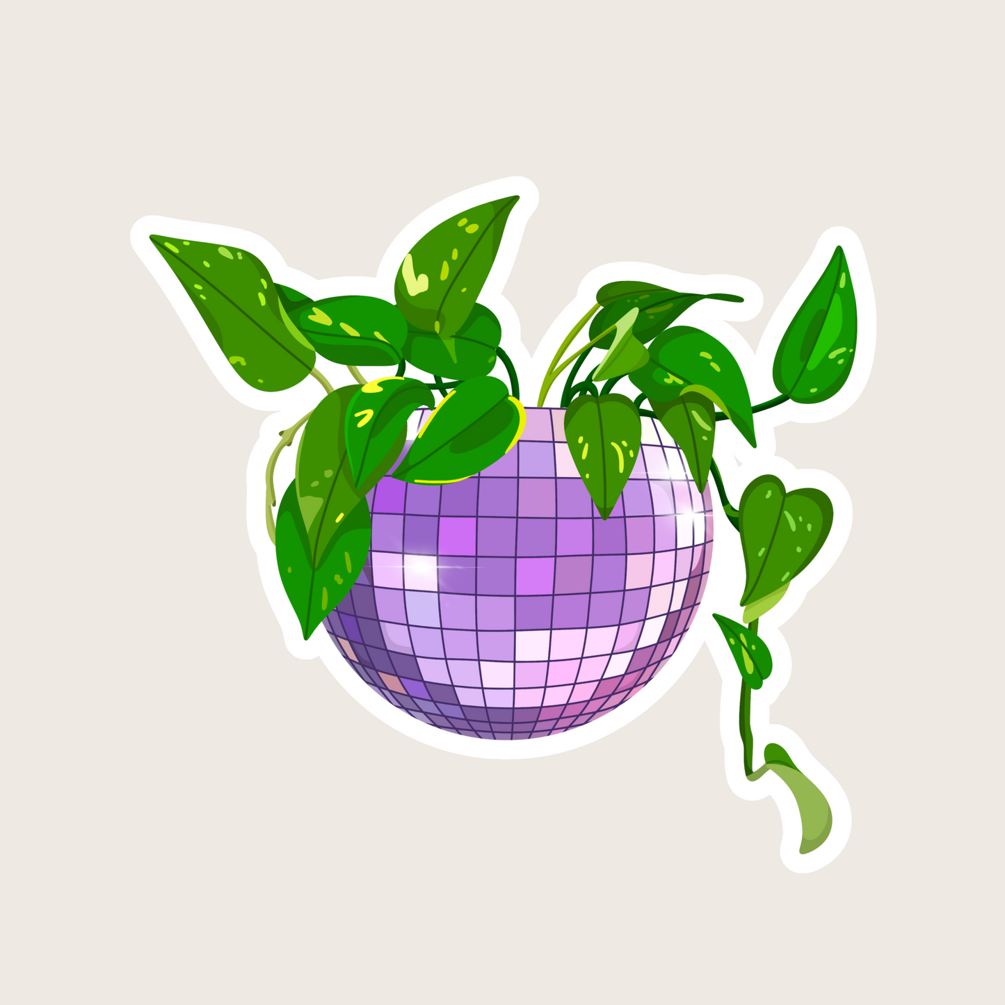 Disco Ball Plant Sticker