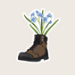 Hiking Boot & Flowers Sticker