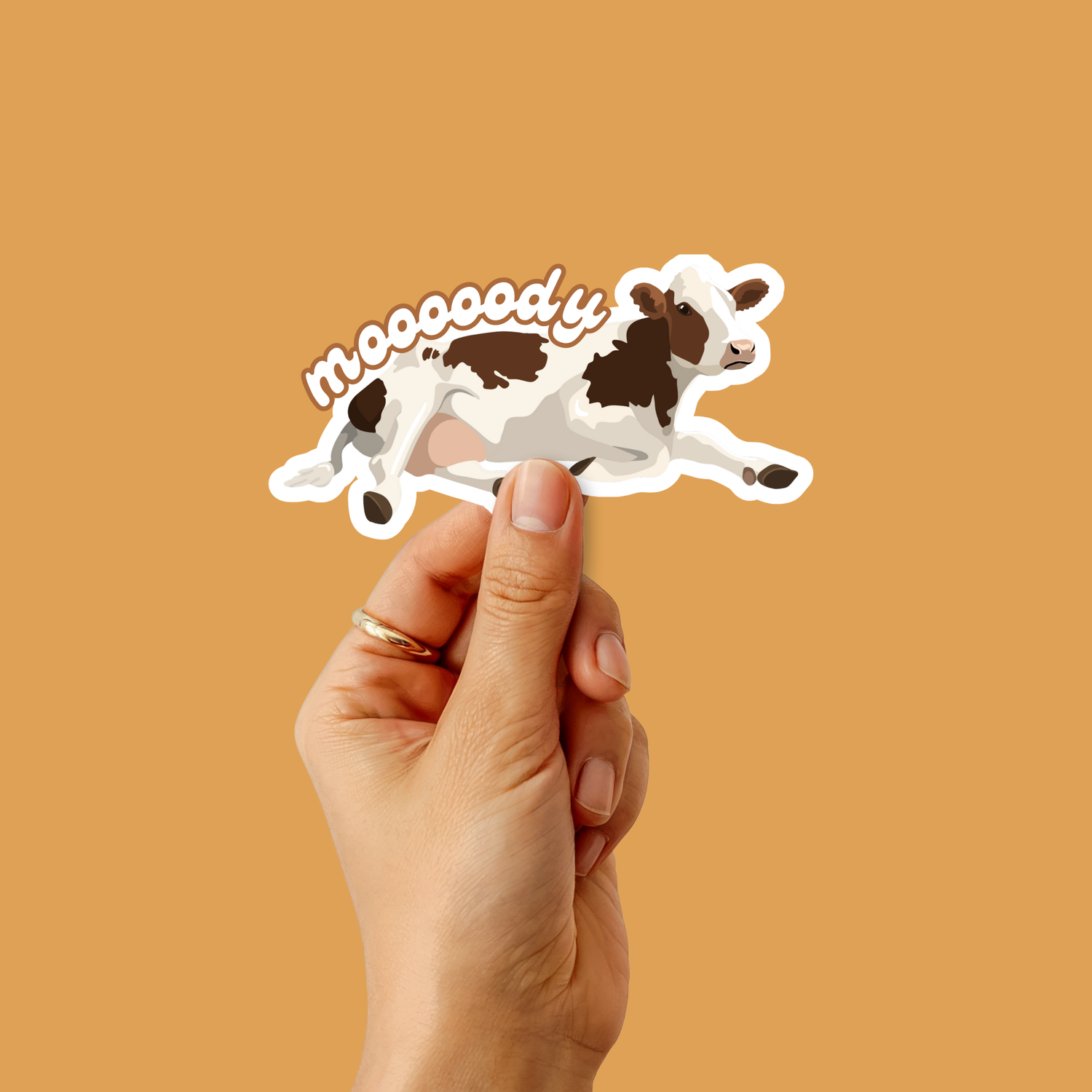 Moody Cow Sticker