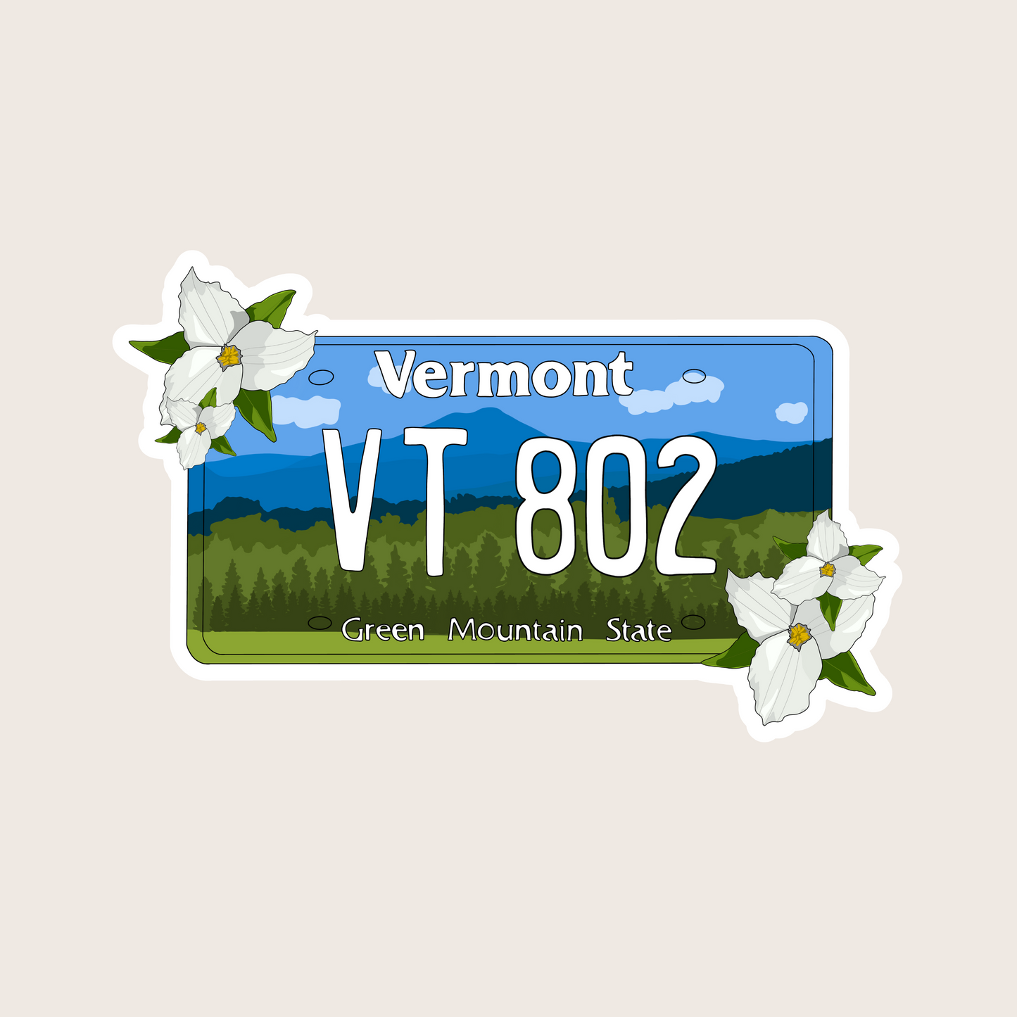 Vermont License Plate Sticker