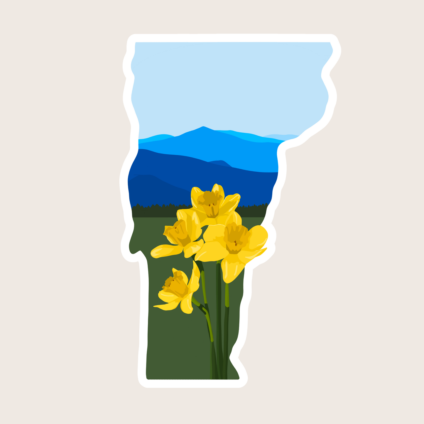 Vermont Daffodil Sticker