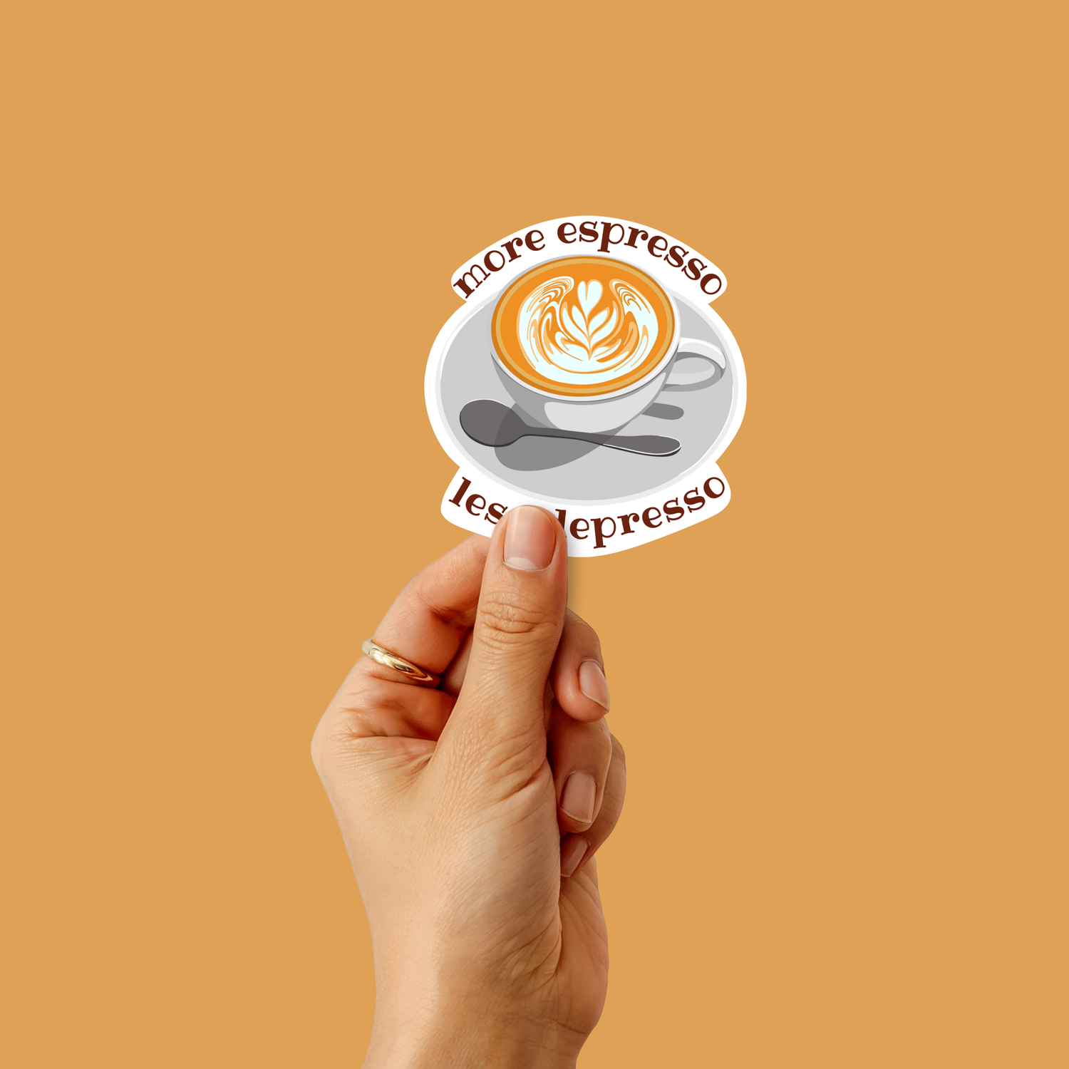 More Espresso Less Depresso Sticker