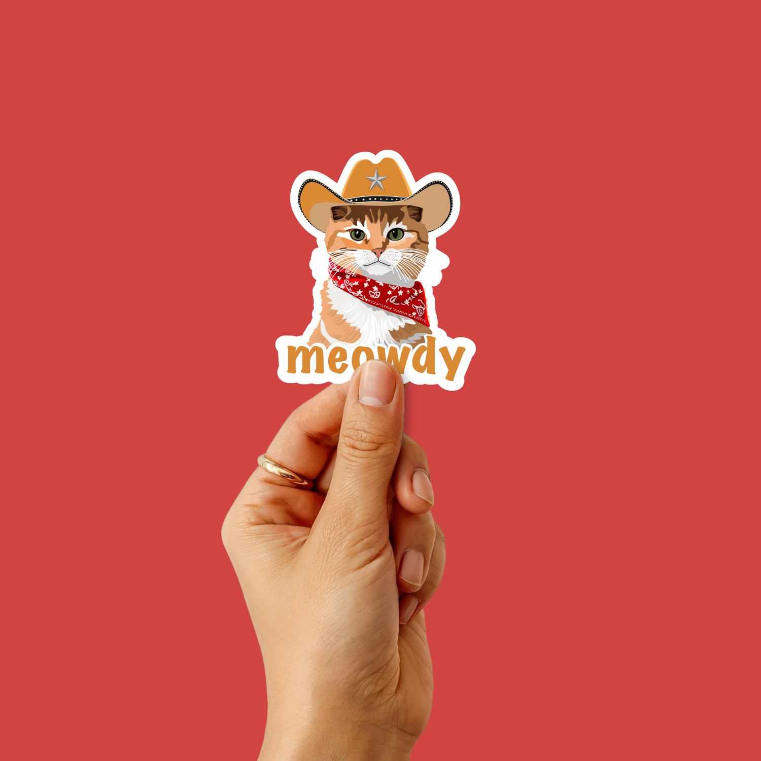 Meowdy Cowby Cat Sticker