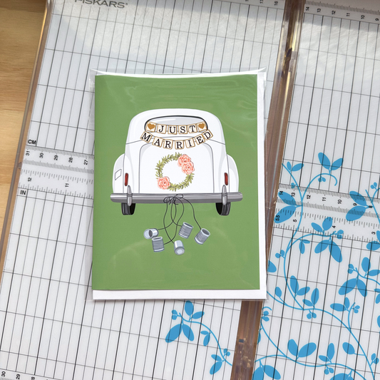 Just Married Wedding Greeting Card