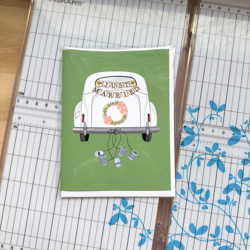 Just Married Wedding Greeting Card