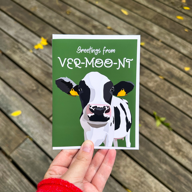 Greetings From Ver-moo-nt Card