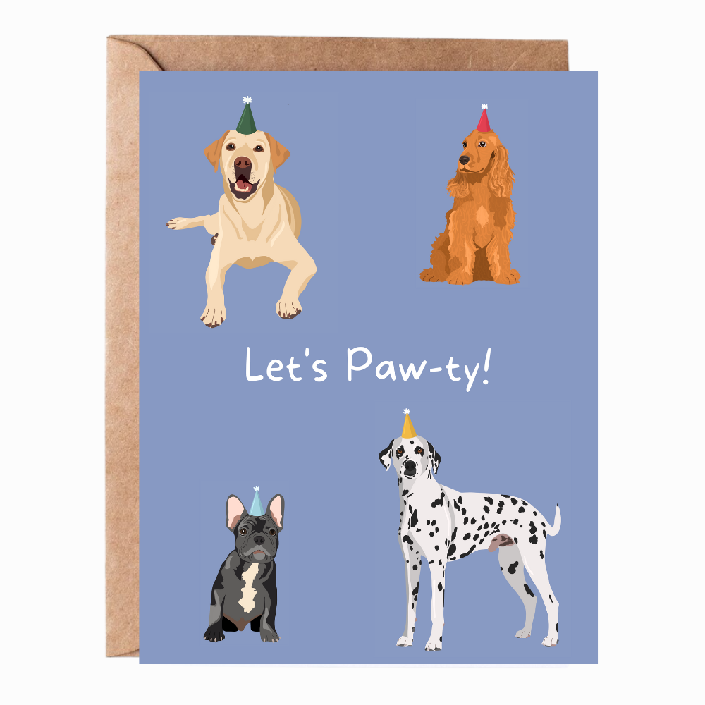 Let's Pawty | Birthday Dogs Card